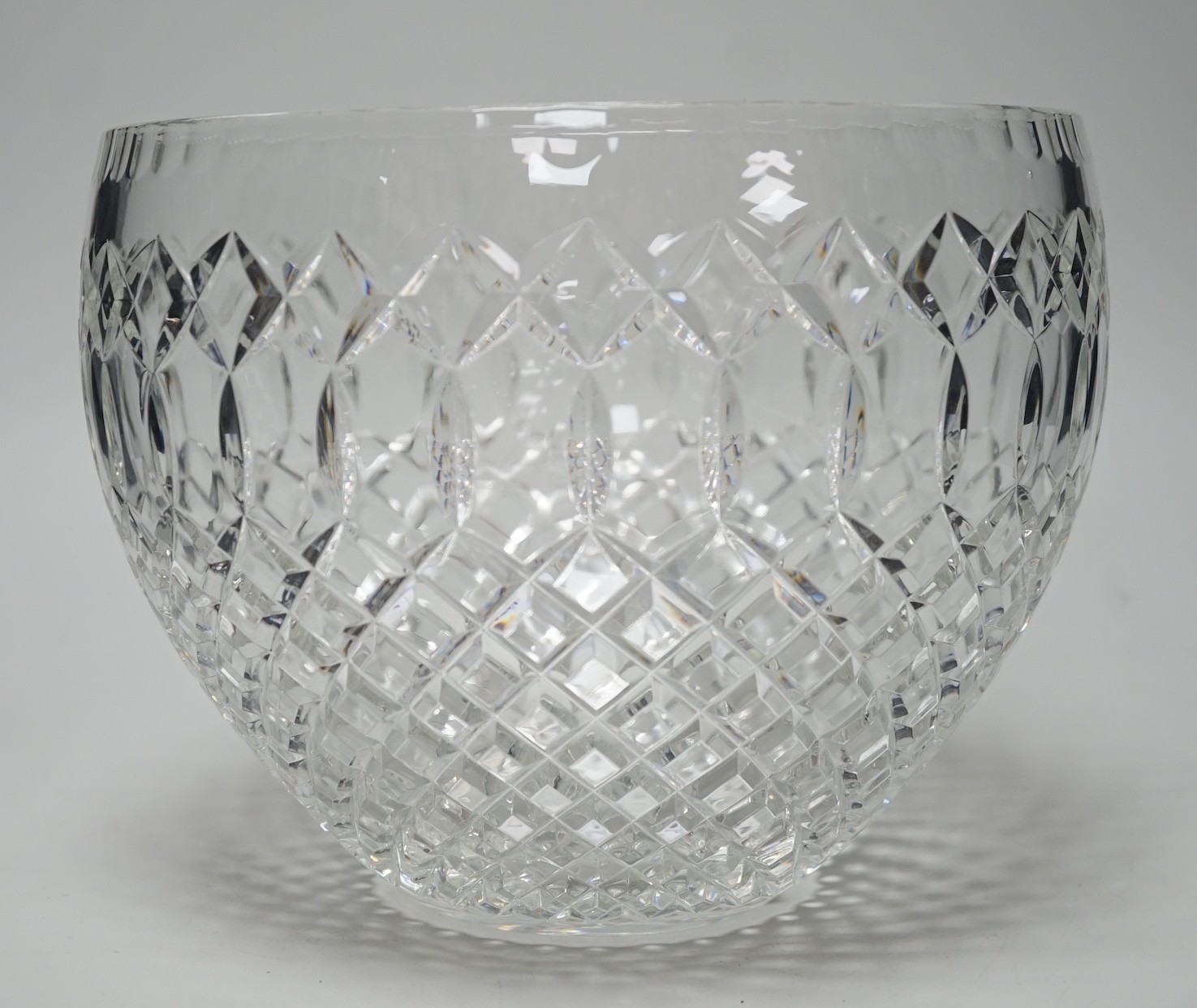 A cut glass bowl, 20cms high